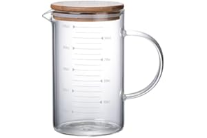 YISPIRIN Tasse à Mesurer, Tasse à Mesurer en Verre, Bécher en Verre Résistant à la Chaleur, Bécher en Verre, échelle de Litre, Récipient à Mesurer Transparent, 1000 ml