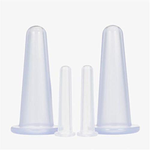 Preisvergleich Produktbild Hengxing Schröpfset aus Silikon, für Gesichtsmuskeln und fördert die Ernährungsaufnahme, praktische Beauty-Tools, 4 Stück, Transparentweiß, Siehe Produktbeschreibung