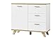 Germania Chest of Drawers, Wood, White/Sanremo-Oak Repro