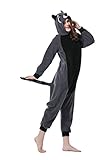 Kigurumi Pyjamas Waschbär Cosplay Unisex Tierschlafanzug Halloween Weihnachten Karnevals Geburtstags Party (M, grau) - 