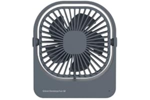 Mottinhill Ventilatore Silenzioso da Tavolo, 3 Impostazioni di Velocità, Unga Durata, Ventola di Raffreddamento Portatile per Uufficio, Casa, Dormitorio - F102 (Grigio-USB)