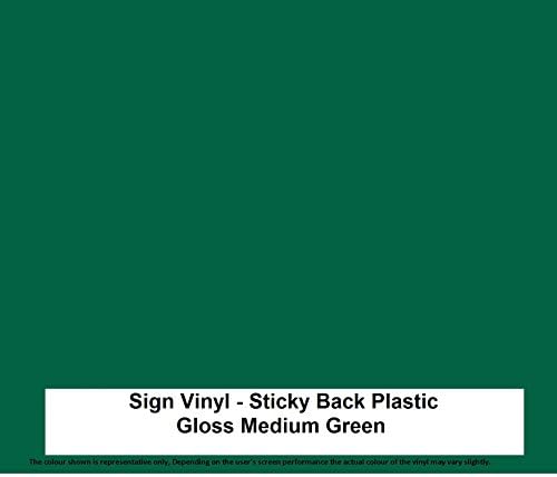 5 Metre x 300MM Roll of GLOSS MEDIUM GREEN Sticky Back Plastic Self Adhesive Vinyl Sign Making Quality. This product is available in 33 colours GLOSS or MATT finish