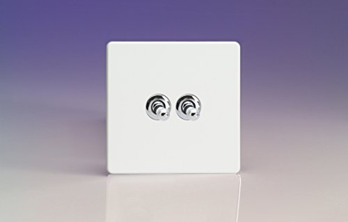 Varilight XDQT2S 2 Gang 10A 1 Or 2 Way Toggle Switch by Varilight