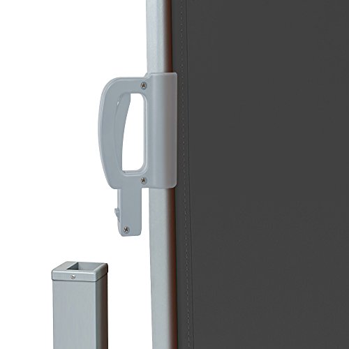 Nemaxx SCA160 Seitenmarkise 160×300 cm – idealer Windschutz Sonnenschutz Sichtschutz – Markise grau – nach DIN EN13561 - 5