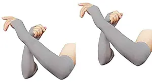 Ekan Arm Cooling Sleeves UV Sun Protection Arm Sleeves for Cycling Driving Outdoor Sports Basketball Sleeves for Men and Women to Cover Arms 20 Gram Pack of 1 (grey)