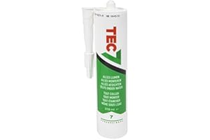 TEC+ Tec7 Kit De Colle/Colle De Montage | Collage, Montage et Scellement | Blanc | 310ML | Facile à traiter et pour de nombreux matériaux