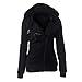 Produktbild Swallowuk Hoodies Damen Casual Kapuzenpullover Sweatshirt Pullover Tops Slim Fit Langarmshirt Outerwear mit Kapuze Sweatjacke Sports Mantel (M, Schwarz)