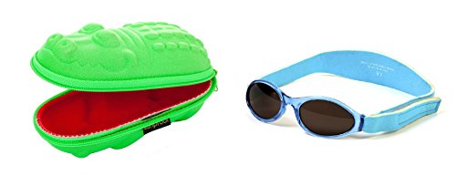Baby Gift pack Sunglasses case Green Crocodile and Babybanz Aqua Blue Sunglasses 0-2 years