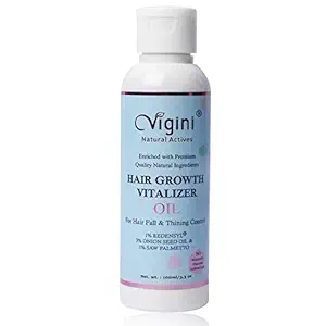 Vigini 6.5 % Actives 1% Redensyl Hair Care Growth Vitalizer Serum Oil 100ml | Fenugreek DHT Blocker Saw Palmetto Onion Seed Olive Coconut Castor Oils Control Hair Fall Loss Thinning Repair Damage Men Women