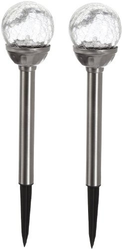 Best Season 477-37 Lampe de jardin LED à énergie solaire Argent 39 x 8 cm Lot de 2