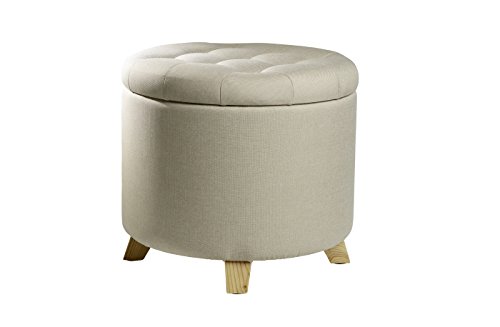 ECHTWERK Sitzhocker mit Stauraum, Stoff, Creme, 45 x 45 x 41 cm: Amazon