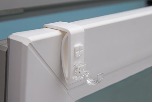 Gardinenstange ausziehbar “ California “ verschiedene Größen und Farben + Klemmträger zur Aufhängung von Scheibengardinen ohne Bohren Weiß 85-130 cm - 4