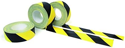 Doc Protection Set of 5 Rolls of PVC Floor Marking Tape, Width 75 mm, 200 guage Quality Yellow/Black