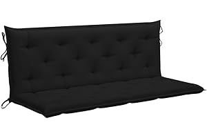 FIRBNUS 150x50x7 cm Cojín para balancín Tela Negro Cojines Exterior Jardin Cojin Banco Exterior Cojines Sofa Exterior Cojin Hamaca Recambio Balancin Jardin Cómodo Y Duradero