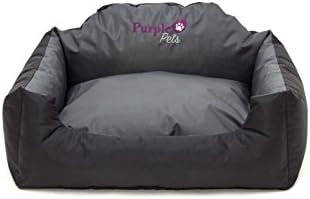 Dog Bed, Dog Cushion, Puppy Bed, Dog Pillow, Dog Sofa, Dog Baskets, Water resistant, Easy Clean, Purple-Pets 'Modern' Small