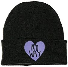 Extreme Largeness No Way Grunge Pastel Goth Heart Patch Women's Knit Beanie Black Black