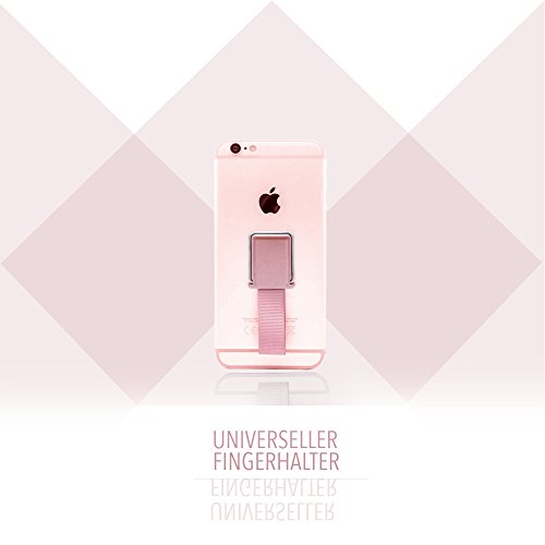ProtectPax Smartphone Fingerhalter mit Halter Griff Handyhalter Handy Halterung Einhandbedienung fÃ¼r iPhone Samsung Sony LG Huawei uvm. Rose/Metall