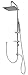 Produktbild Duschset Brauseset Duschgarnitur Duschstange 120cm Regendusche Brausestange variable Bohrlöcher Halter