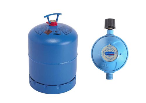 Preisvergleich Produktbild Butangasflasche R 907 + Butangasdruckminderer Spar-Set