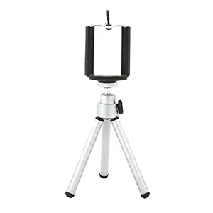 HIFFIN Mini Table TOP Aluminium Telescopic Tripod for Camera, GO PRO,Mobile Phone (Silver)