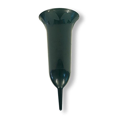 2 x HC-Handel 930651 Grabvase aus PE 31 cm grün