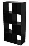 Alsapan Compo 4 x 2 Cube Unit with Melamine, 122.3 x 61.5 x 29.5 cm, Black Finish (Housewares)