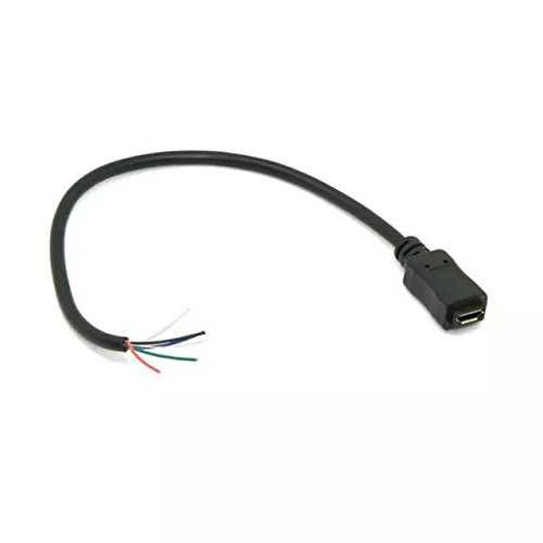 Goliton® Mikro USB 5PIN Female Head eiblicher Kopf auf Lötfreie Kabel DIY Kabel - Schwarz