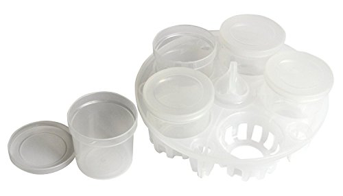 Instant Pot Druck Sterilisiert Rack und Joghurt Set, komplett mit 5 Joghurt-Becher, wiederverwendbar.