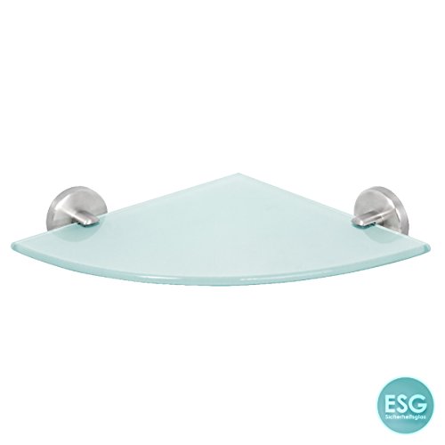 bremermann® Bad-Serie PIAZZA – Eckablage aus Edelstahl und Glas, matt - 3