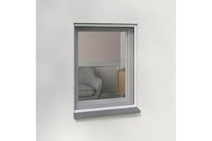 VOLET-MOUSTIQUAIRE.COM CEEBOO Zanzariera con telaio rimovibile, in alluminio, 100 x 100 cm, colore: Bianco