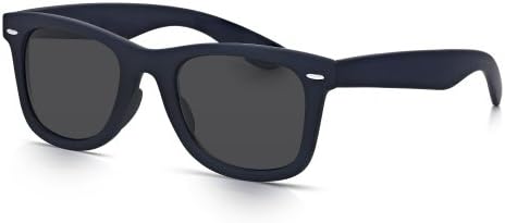 Sunglass Junkie Mens and Womens Navy Blue Rubberised Wayfarer Sunglasses