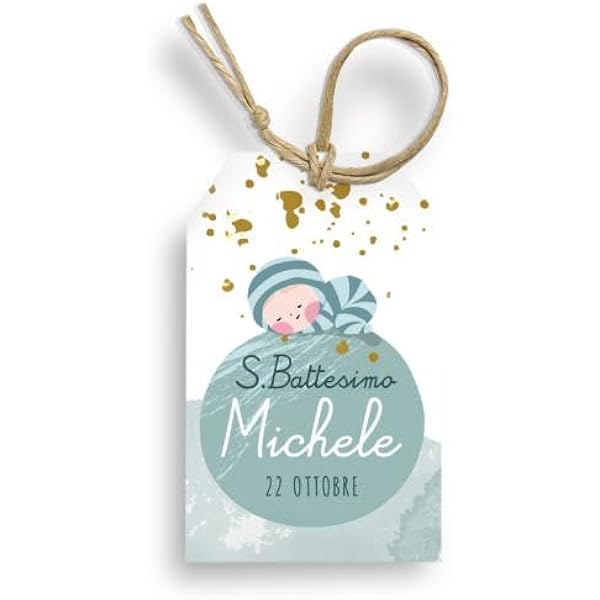 24 Cartellini Per Bomboniere Personalizzabili - 3.8x3.8 Cm Per Nascite, Matrimoni, Compleanni - Foto 5