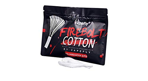 Vapefly Firebolt Cotton Wick Material 100% Algodón orgánico para la construcción de bobinas Amantes de bricolaje RTA/RDA / RDTA Repuesto (20Pcs / Pack)