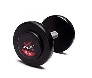 IRIS Fitness XIVA Power Allen Key Steel Plated Iron Dumbbell with knurled Steel Grip, Heavy Dumbbell (12.5 Kg x 1 Pc)