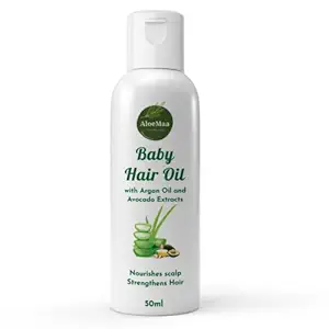 AloeMaa Baby Hair Massage Oil with Aloevera and Argan Oil and Avocado, (Small Package)