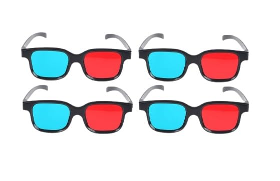 Jambar Red & Cyan/Anaglyph 3D Video Glasses (4 Pcs. Pack) 3D Glasses 3D Movie/Video/Image/Books/Magazine