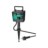 Jardín 2 enchufes especialmente para exteriores - resistente a salpicaduras IP44 con temporizador.