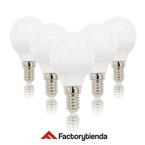 DiluxeLED G45- Bombillas Led Esféricas,3W(equivalente a 30 W,240Lumen 6400K Luz Blanca). Pack X5 unidades