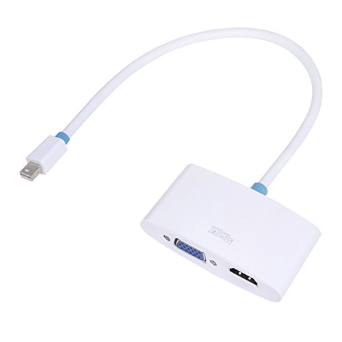 MutecPower 2 in 1 Mini DisplayPort (DP) zu HDMI und VGA Adapter Konverter Stecker auf Buchse – 30 cm – Ultra HD 4K-Auflösung – mit 3 Kabelbinder – Männlich zu weiblich - 2
