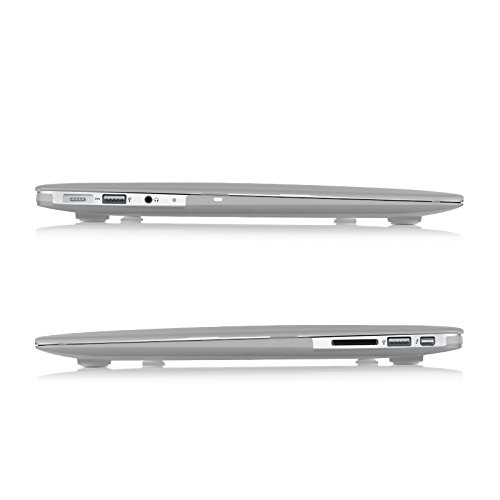 JAMMYLIZARD | Shell Cover für [ MacBook Air 13.3″ A1369 / A1466 ] Zweiteilige Gummierte Hülle, KLAR / MILCHIG Matt - 4