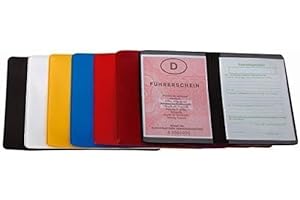 CREATIVDESIGN KFZ Schein Schutzhülle PVC 2 Fächer Etui Mappe viele Farben Kartenhülle Fahrzeugschein Hülle Made in Germany … (Blau)