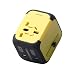 Produktbild Plug Converter, Universal Conversion Plug Für Auslandsreisen Thailand, Japan, Korea, Universal Converter, Dual USB (Color : Yellow, Size : 6.5 * 5.7 * 5)