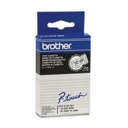 Brother TC101 Schriftbandkassette 7,7m 12mm farblos schwarz für P-touch 8e 500 II 2000/3000/5000