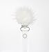 beautiful lovely Girls/boys pacifier soother dummy holder clip {white solid -mink fur ball}