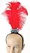 Produktbild Bristol Novelty BA198 Flapper Stirnband 3 Federn, rot, one size