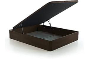 DESCANSIN Canapé abatible – Gran Capacidad de almacenaje – Canapé de Madera - Baúl de 28 cm de Alto (Chocolate, 180x190)