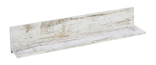 trendteam RV Wandboard Wandregal Bücherleiste | Pinie Weiß | Shabby Chic | 130 x 25 cm