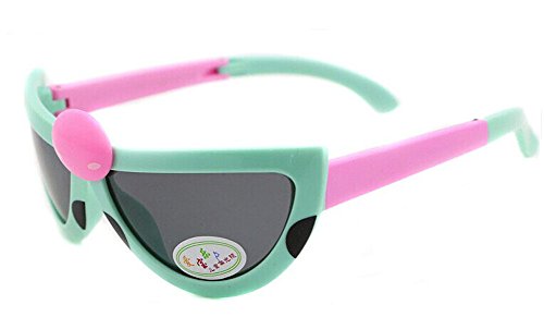 Lovely Seven-Spotted Ladybugs Folding Baby Sunglasses-Blue Frame