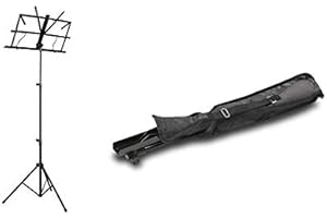 ZOUNDHOUSE ZH-5 Notenständer schwarz mit Tasche, sehr einfache Bedienung (beim Aufklappen nicht verbiegbar)