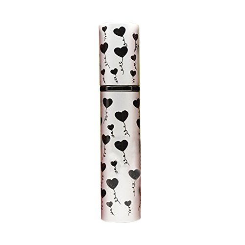 Tenflyer 8ML Heart-shaped Perfume Atomizer Refillable Mini Perfume Bottle Red/Blue/Purple/Sliver/Pink/Yellow (Silver)